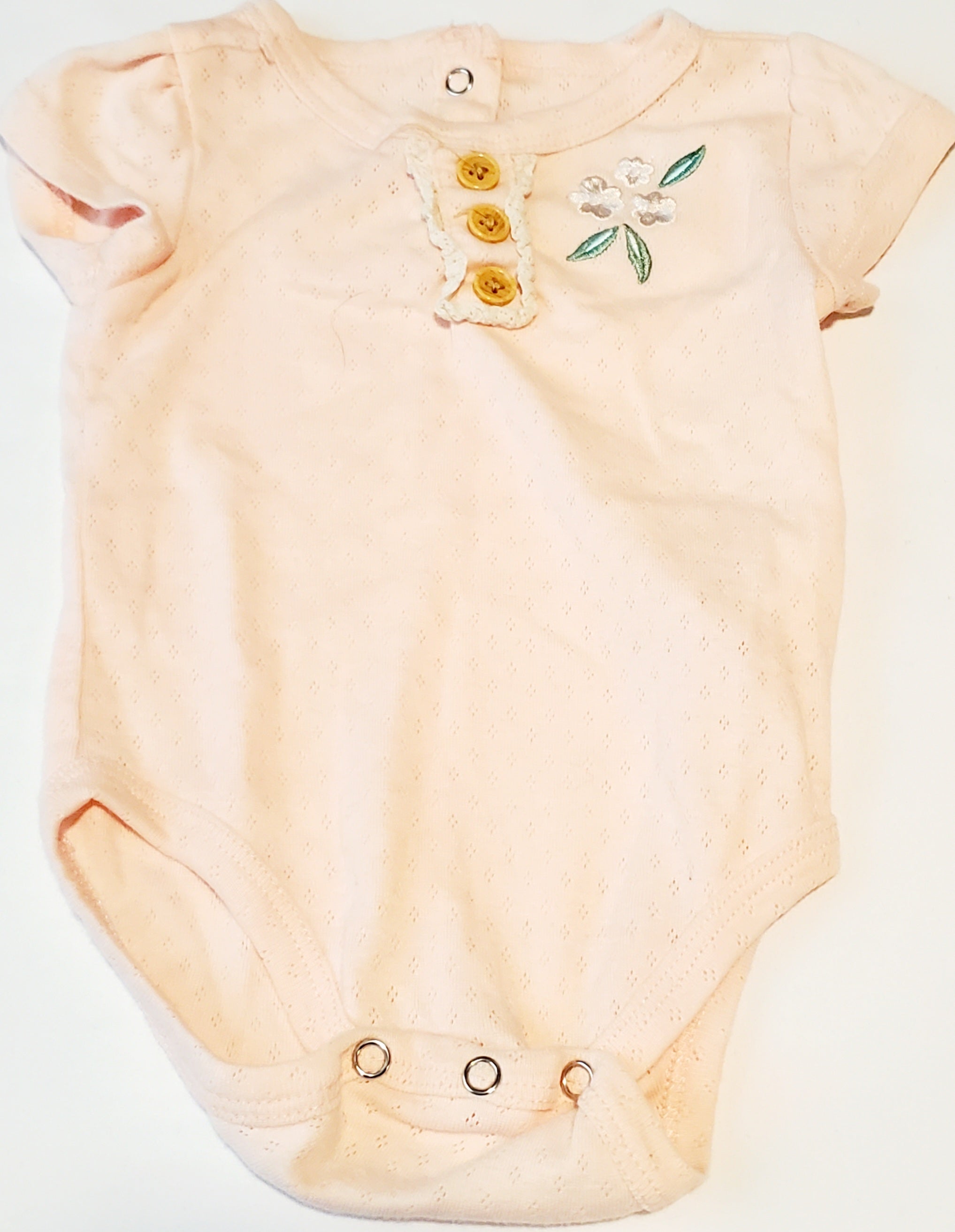 Tahari Flower Detailed Short Sleeve Onesie Mud and Lace Children s Clothing Boutique LLC